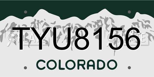 TYU8156 Colorado License Plate