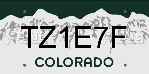 TZ1E7F Colorado License Plate