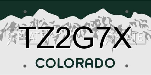 TZ2G7X Colorado License Plate