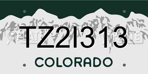 TZ2I313 Colorado License Plate
