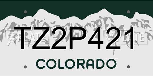 TZ2P421 Colorado License Plate