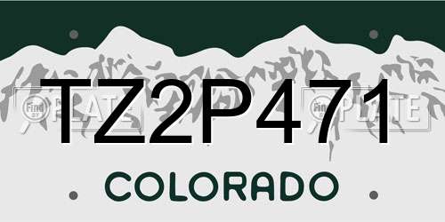 TZ2P471 Colorado License Plate