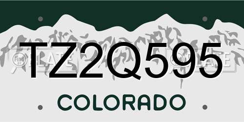 TZ2Q595 Colorado License Plate