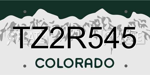 TZ2R545 Colorado License Plate