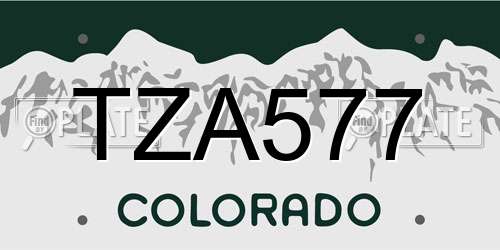 TZA577 Colorado License Plate