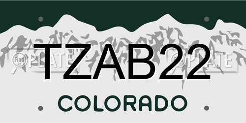 TZAB22 Colorado License Plate