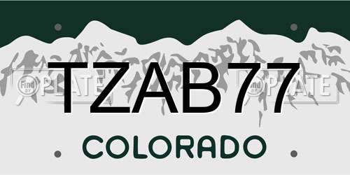 TZAB77 Colorado License Plate