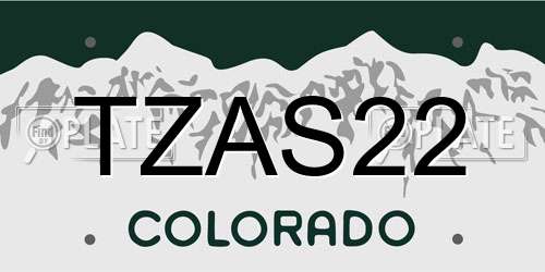 TZAS22 Colorado License Plate