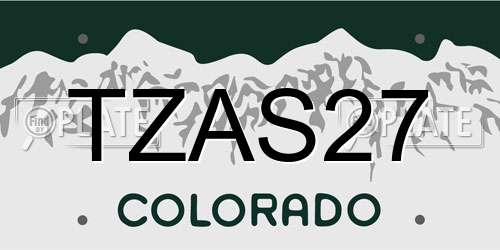 TZAS27 Colorado License Plate