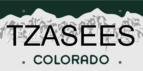 TZASEES Colorado License Plate