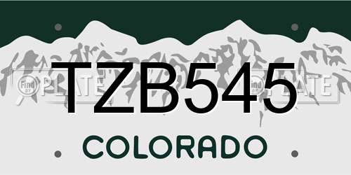 TZB545 Colorado License Plate