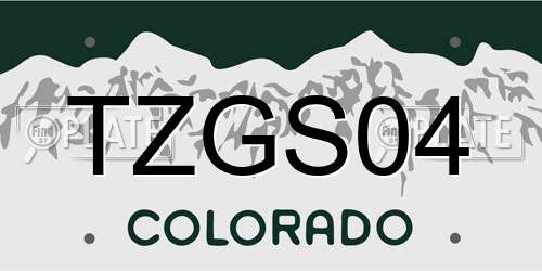 TZGS04 Colorado License Plate