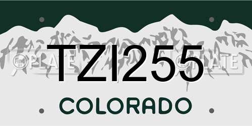 TZI255 Colorado License Plate