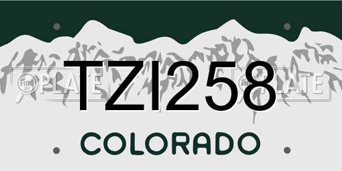 TZI258 Colorado License Plate