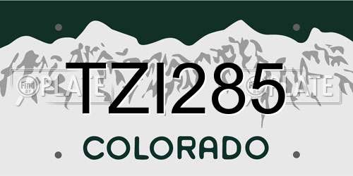 TZI285 Colorado License Plate