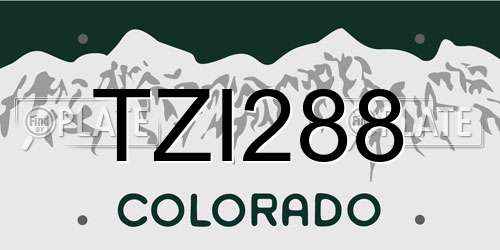 TZI288 Colorado License Plate
