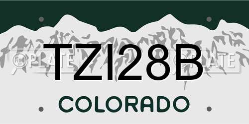 TZI28B Colorado License Plate