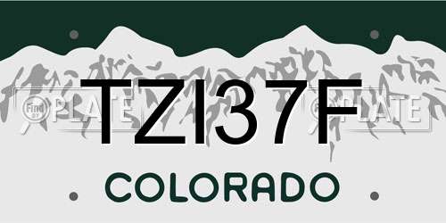 TZI37F Colorado License Plate