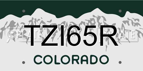 TZI65R Colorado License Plate