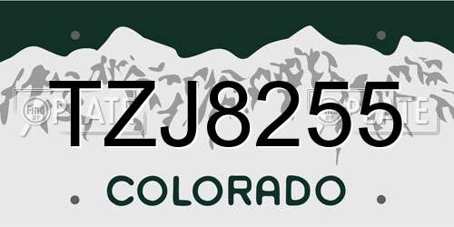 TZJ8255 Colorado License Plate
