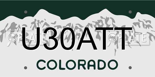 U30ATT Colorado License Plate