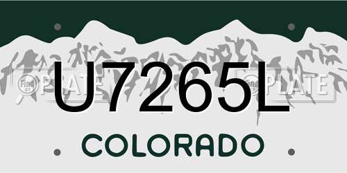 U7265L Colorado License Plate