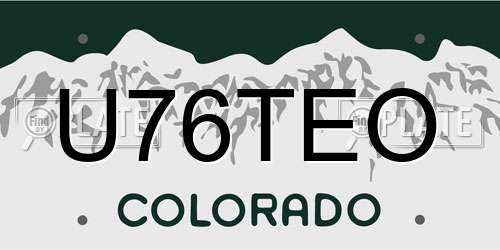U76TEO Colorado License Plate