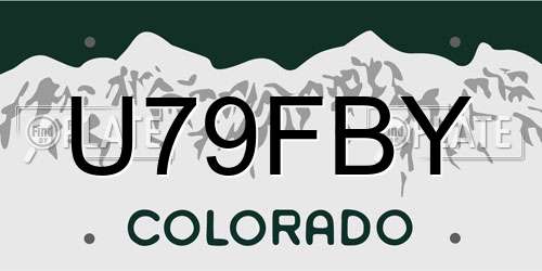 U79FBY Colorado License Plate