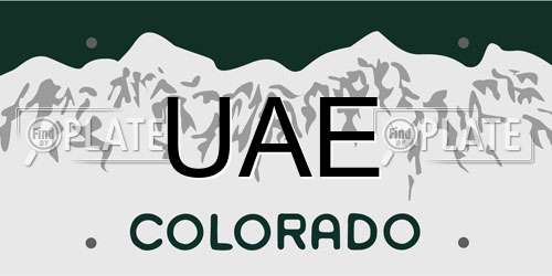 UAE Colorado License Plate