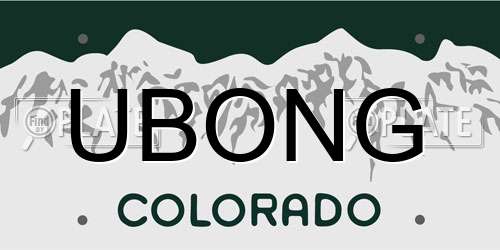 UBONG Colorado License Plate