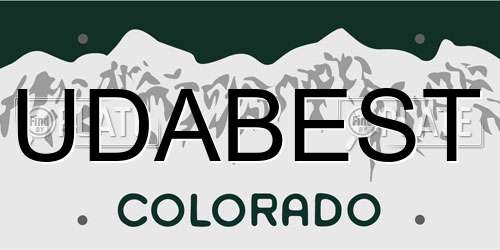 UDABEST Colorado License Plate