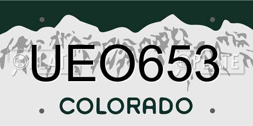 UEO653 Colorado License Plate