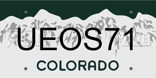 UEOS71 Colorado License Plate