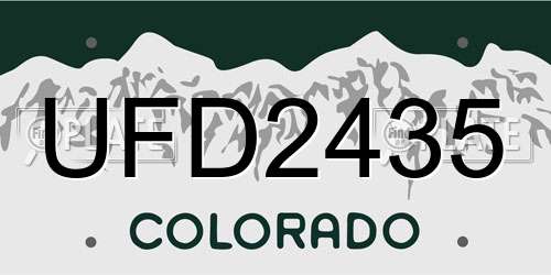UFD2435 Colorado License Plate