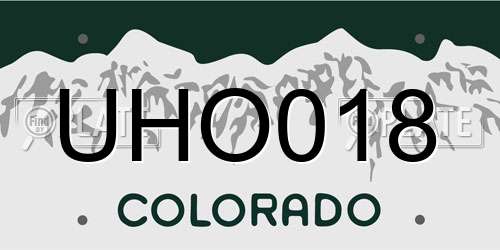UHO018 Colorado License Plate