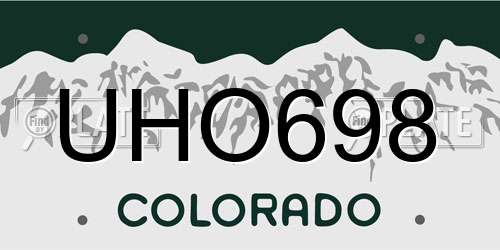 UHO698 Colorado License Plate