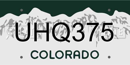UHQ375 Colorado License Plate