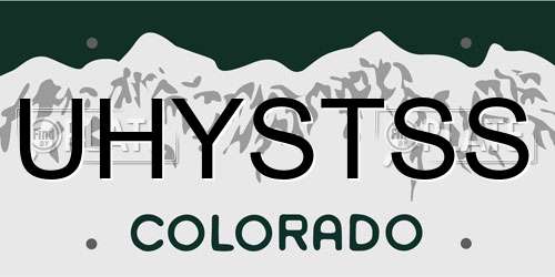 UHYSTSS Colorado License Plate
