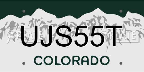 UJS55T Colorado License Plate