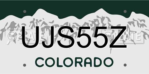 UJS55Z Colorado License Plate
