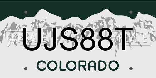 UJS88T Colorado License Plate