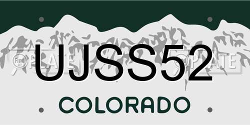 UJSS52 Colorado License Plate