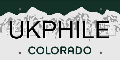 UKPHILE Colorado License Plate