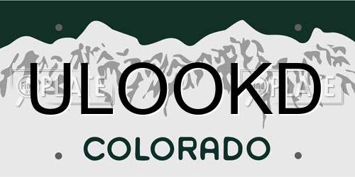 ULOOKD Colorado License Plate