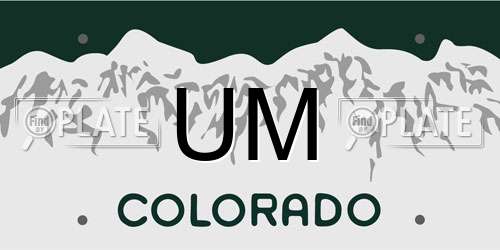 UM Colorado License Plate