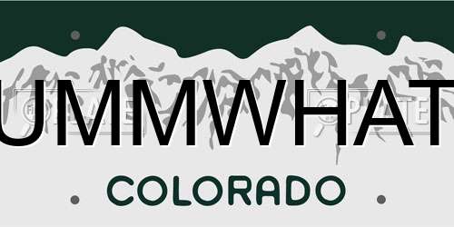 UMMWHAT Colorado License Plate