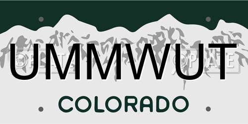 UMMWUT Colorado License Plate