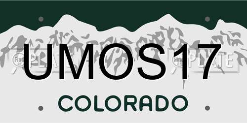 UMOS17 Colorado License Plate