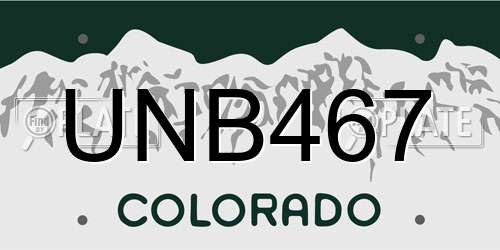 UNB467 Colorado License Plate