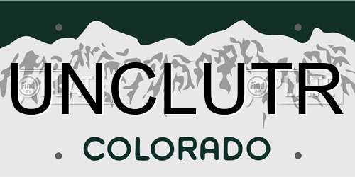 UNCLUTR Colorado License Plate